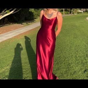 Dave and Johnny red prom dress